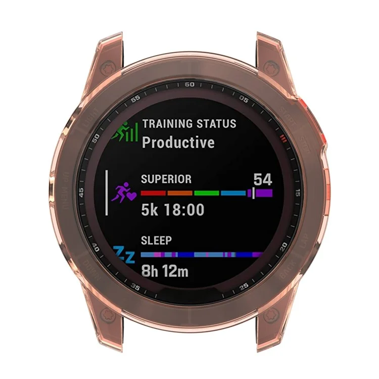 Per Garmin Fenix ​​7/7 Solar / 7 Zapphire Half-pack Solar Half-Pack Custodia Trasparente Con Copertura Trasparente - Pink Trasparente