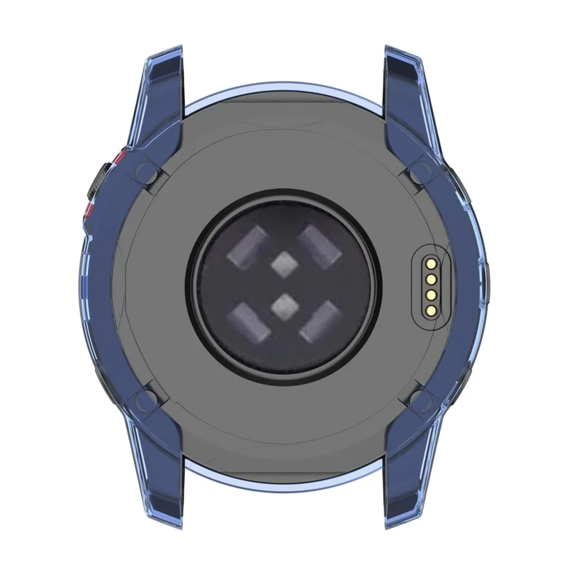 For Garmin Fenix 7/7 Solar/7 Sapphire Solar Half-pack Hollowed Transparent Watch Case Cover  - Transparent Blue