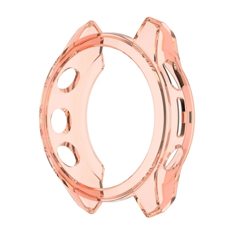 Para Garmin Fenix ​​7s/7s Solar/7s Sapphire Solar Transparent Watch Case Frame Anti-srratch Protetive Cover - Rosa Transparente