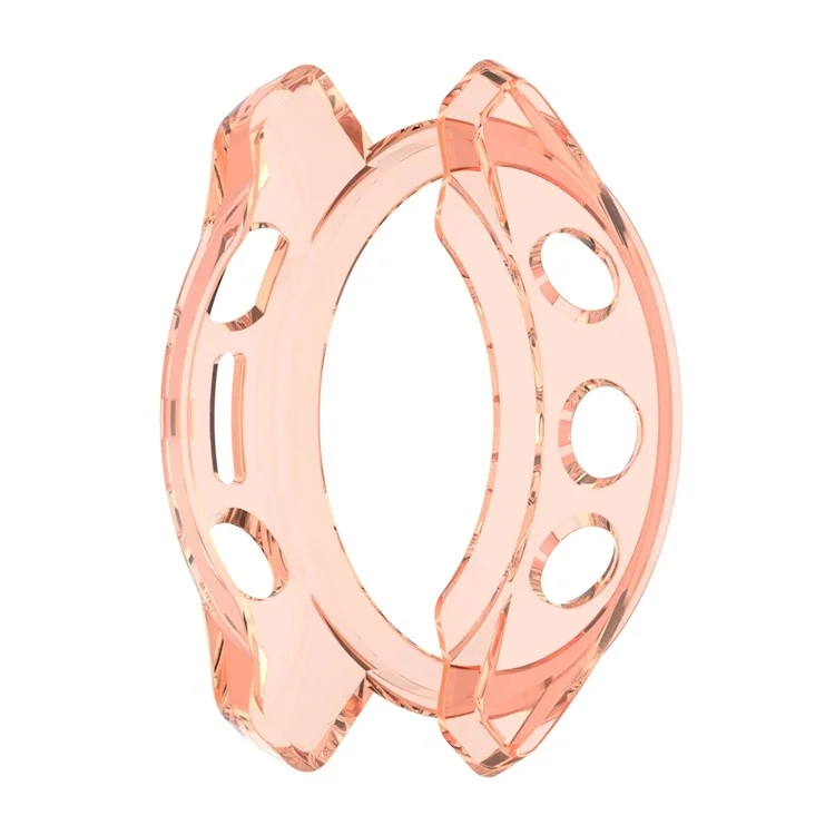 Para Garmin Fenix ​​7s/7s Solar/7s Sapphire Solar Transparent Watch Case Frame Anti-srratch Protetive Cover - Rosa Transparente