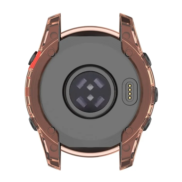 Para Garmin Fenix ​​7s/7s Solar/7s Sapphire Solar Transparent Watch Case Frame Anti-srratch Protetive Cover - Rosa Transparente