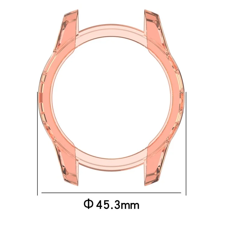 Para Garmin Fenix ​​7s/7s Solar/7s Sapphire Solar Transparent Watch Case Frame Anti-srratch Protetive Cover - Rosa Transparente