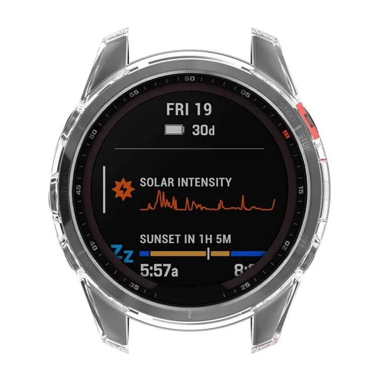 Pour Garmin Fenix 7S/7S Solar/7S Sapphire Solar Transparent Watch Case Frame Anti-scratch Protective Cover - Transparent