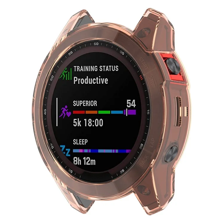Für Garmin Fenix ​​7x/7x Solar Transparent TPU Watch Case Schutzschutzabdeckung - Transparentes Rosa