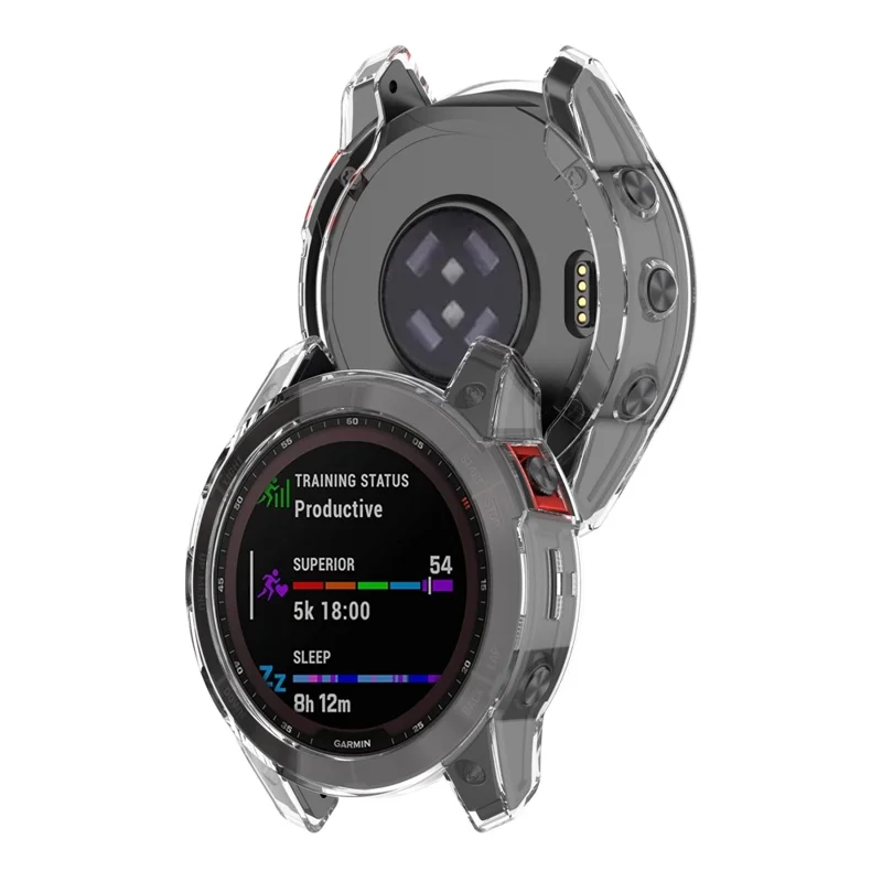 For Garmin Fenix 7X/7X Solar Transparent TPU Watch Case Protective Cover - Transparent