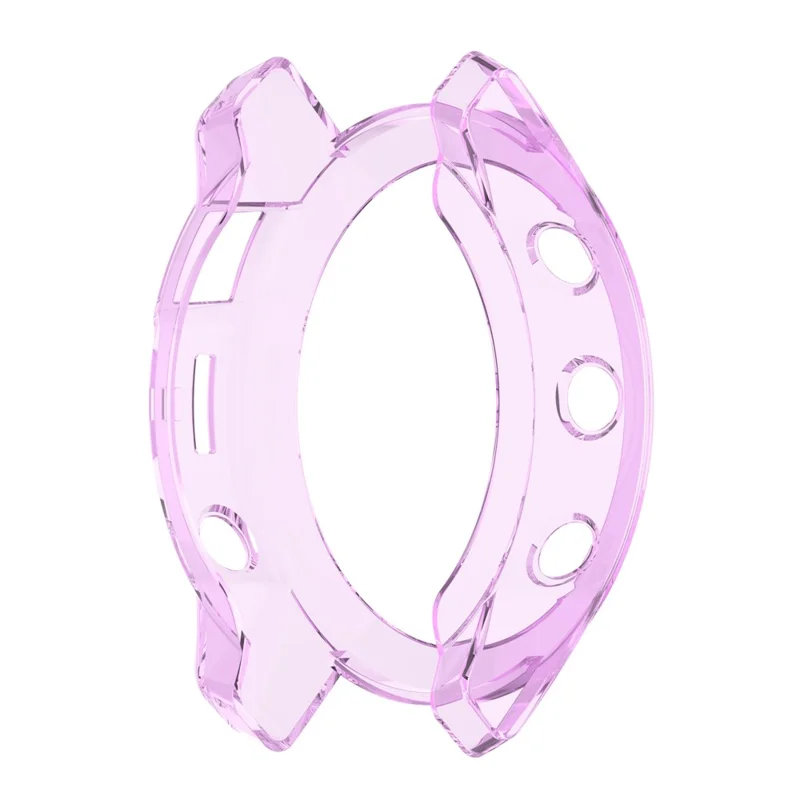 For Garmin Fenix 7X/7X Solar Transparent TPU Watch Case Protective Cover - Transparent Purple