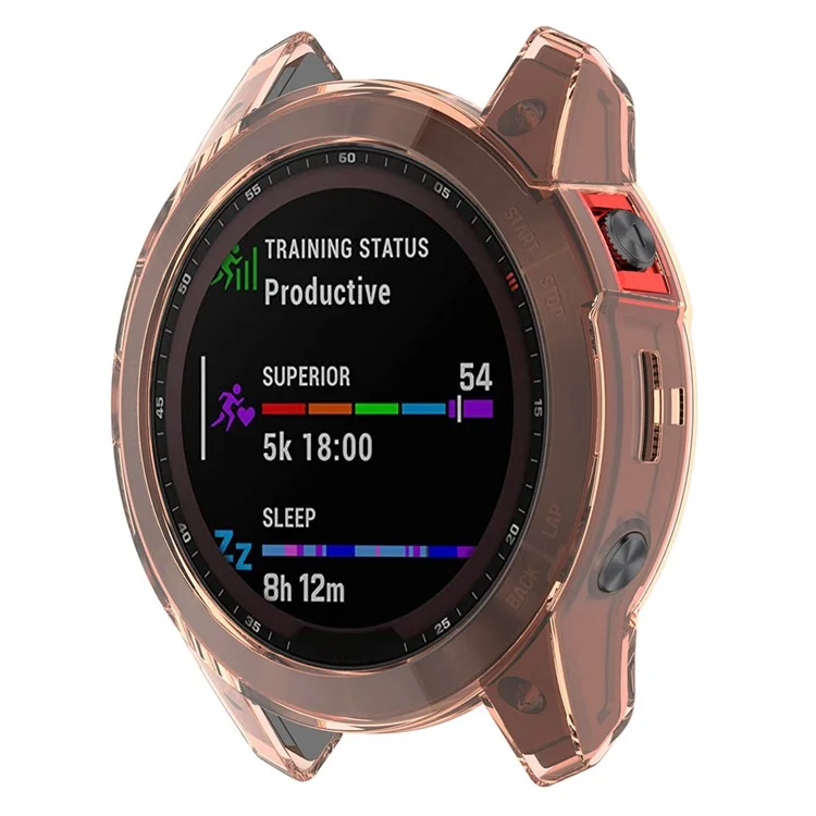For Garmin Epix Gen2 Anti-fall Anti-scratch Transparent Watch Case Durable TPU Protective Cover - Transparent Pink