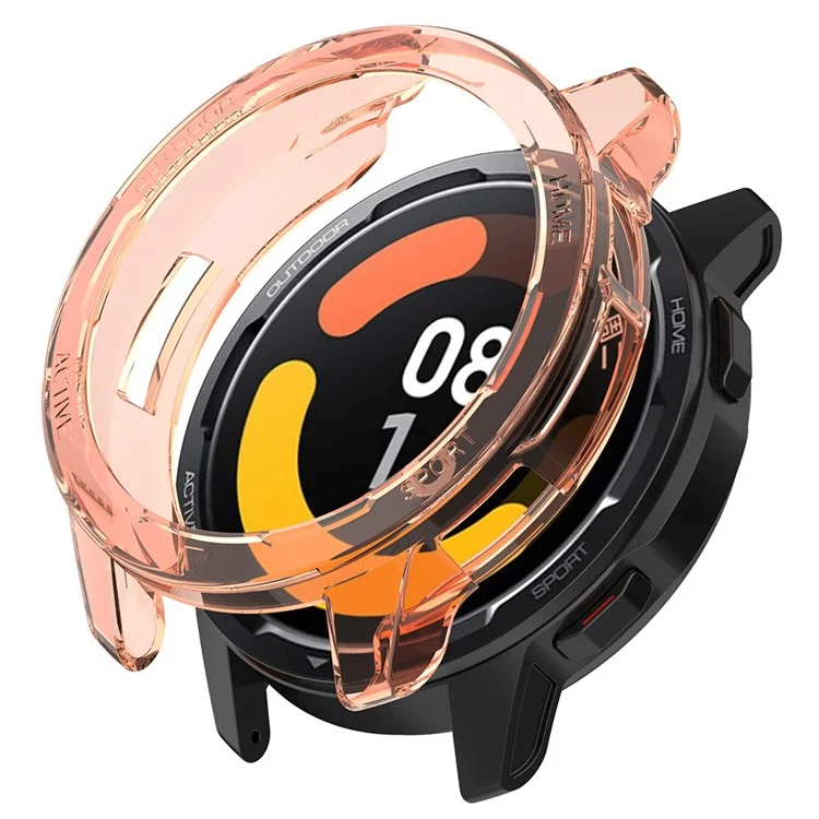 Per Xiaomi Watch S1 Active/Watch Color 2 Anti-fall Transparent Watch Case TPU Cover Protector - Arancione Trasparente