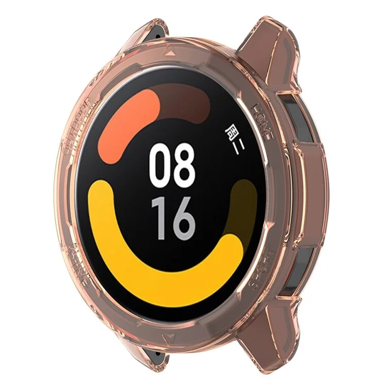 Per Xiaomi Watch S1 Active/Watch Color 2 Anti-fall Transparent Watch Case TPU Cover Protector - Orange Trasparente