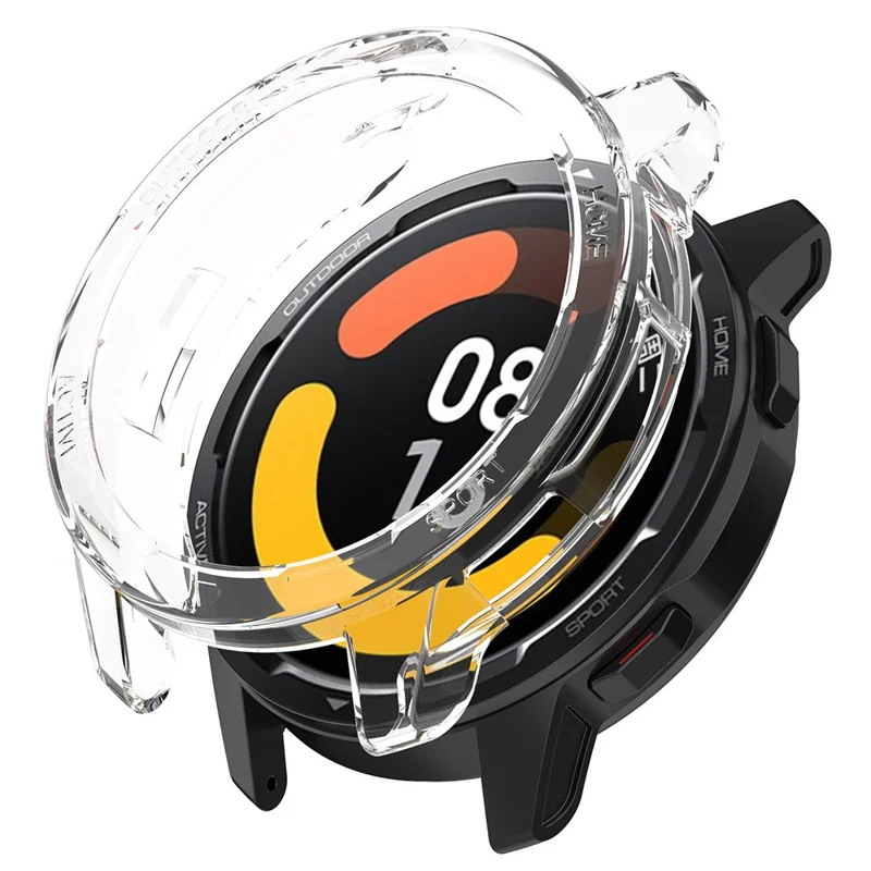 For Xiaomi Watch S1 Active/Watch Color 2 Anti-fall Transparent Watch Case TPU Cover Protector - Transparent