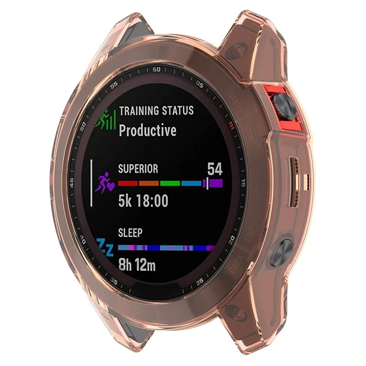 Für Garmin Epix Hohl Aus Transparent Dauerhafte TPU Watch Case Schutzschutzabdeckung - Transparentes Rosa