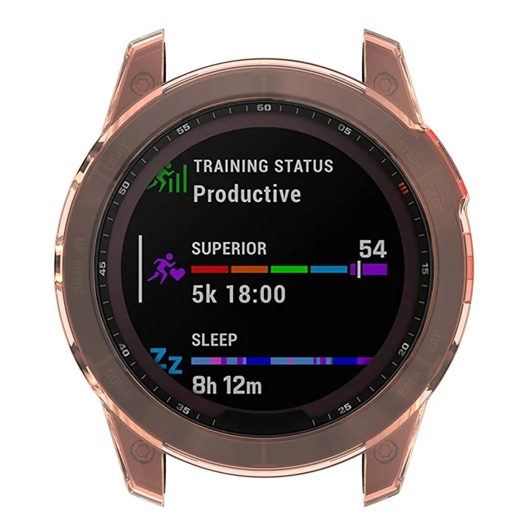 Für Garmin Epix Hohl Aus Transparent Dauerhafte TPU Watch Case Schutzschutzabdeckung - Transparentes Rosa