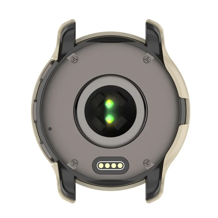 Per Garmin Venu2 Plus Custodia Protettiva in PC Rigido con Protezione Dello Schermo in Vetro Temperato Integrata - Bianco Avorio
