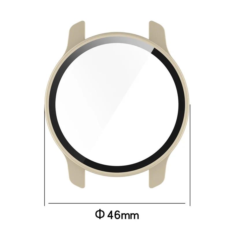 For Garmin Venu2 Plus Durable Hard PC Watch Cover Case with Built-in Tempered Glass Screen Protector - Pink