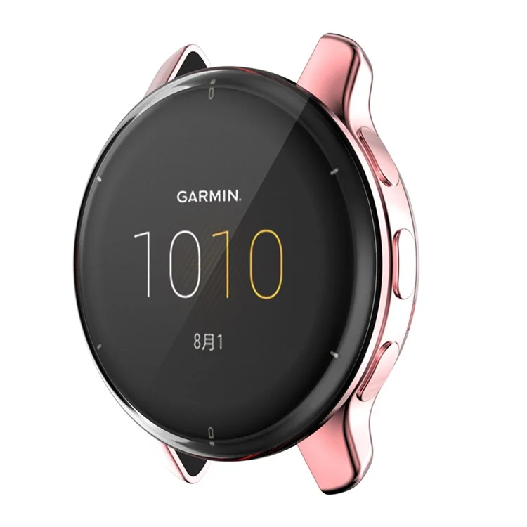 For Garmin Venu 2 Plus Full Coverage 43mm TPU Smart Watch Protective Frame Case - Pink