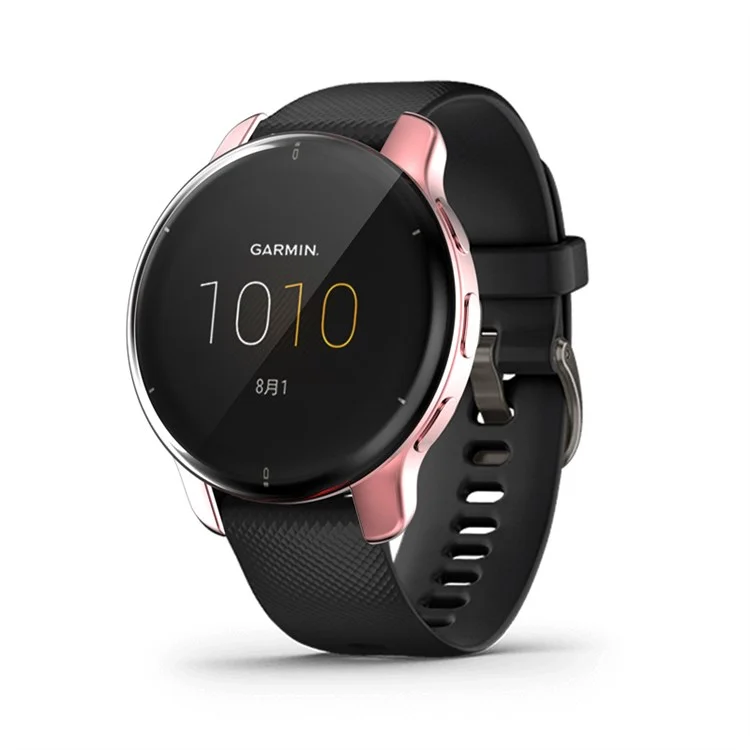 For Garmin Venu 2 Plus Full Coverage 43mm TPU Smart Watch Protective Frame Case - Pink