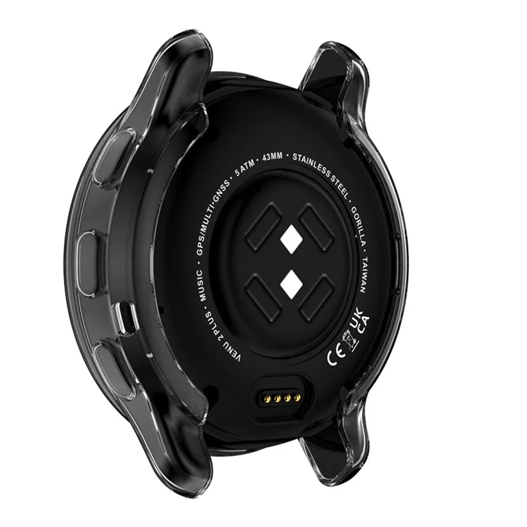 Per Garmin Venu2 Plus Copertura completa da 43 mm Cornice protettiva in TPU per smartwatch antigraffio - Trasparente