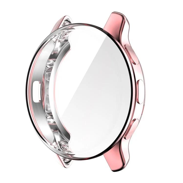 Para Garmin Venu2 Plus Capa Protetora de Moldura Eletrolítica Suave de TPU e Protetor de Tela em Toda a Volta - Rosa
