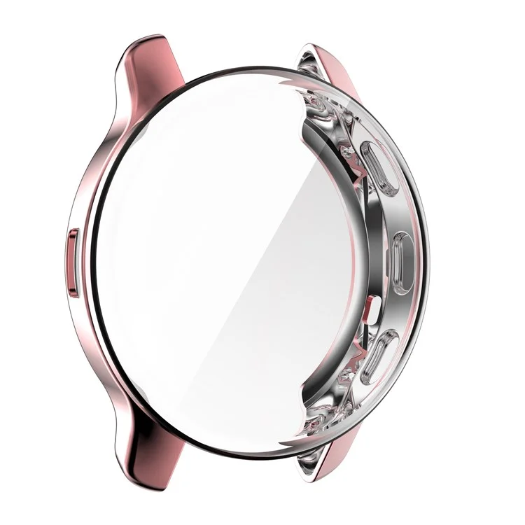 Para Garmin Venu2 Plus Capa Protetora de Moldura Eletrolítica Suave de TPU e Protetor de Tela em Toda a Volta - Rosa