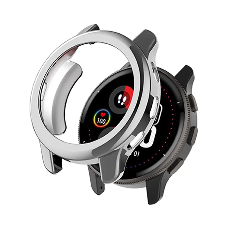 Para Garmin Venu2 Plus Funda protectora de TPU de media cubierta para reloj inteligente, estilosa y con acabado electrolítico - Plata