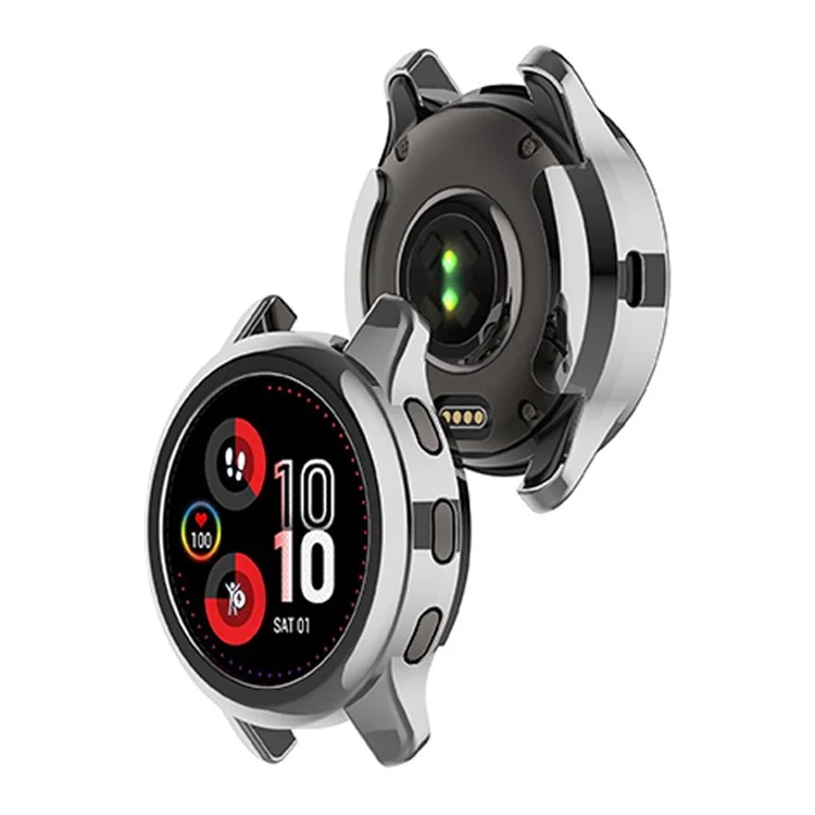 Para Garmin Venu2 Plus Funda protectora de TPU de media cubierta para reloj inteligente, estilosa y con acabado electrolítico - Plata