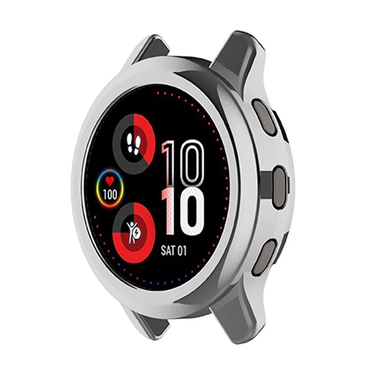 Para Garmin Venu2 Plus Funda protectora de TPU de media cubierta para reloj inteligente, estilosa y con acabado electrolítico - Plata