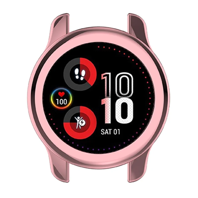 For Garmin Venu2 Plus TPU Smart Watch Half Cover Stylish Electroplating Protective Case - Pink/Gold