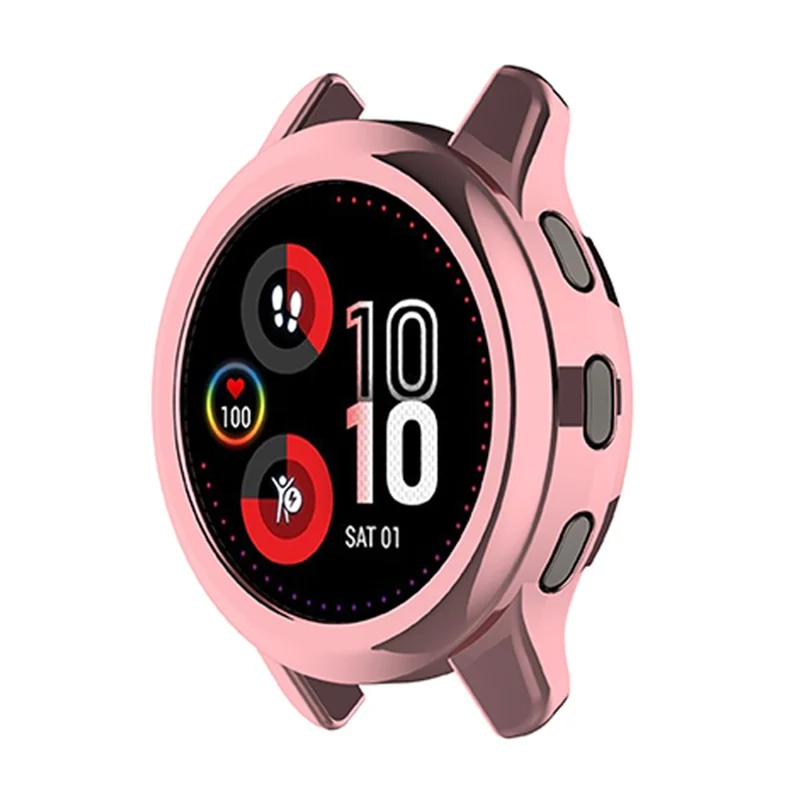 For Garmin Venu2 Plus TPU Smart Watch Half Cover Stylish Electroplating Protective Case - Pink/Gold