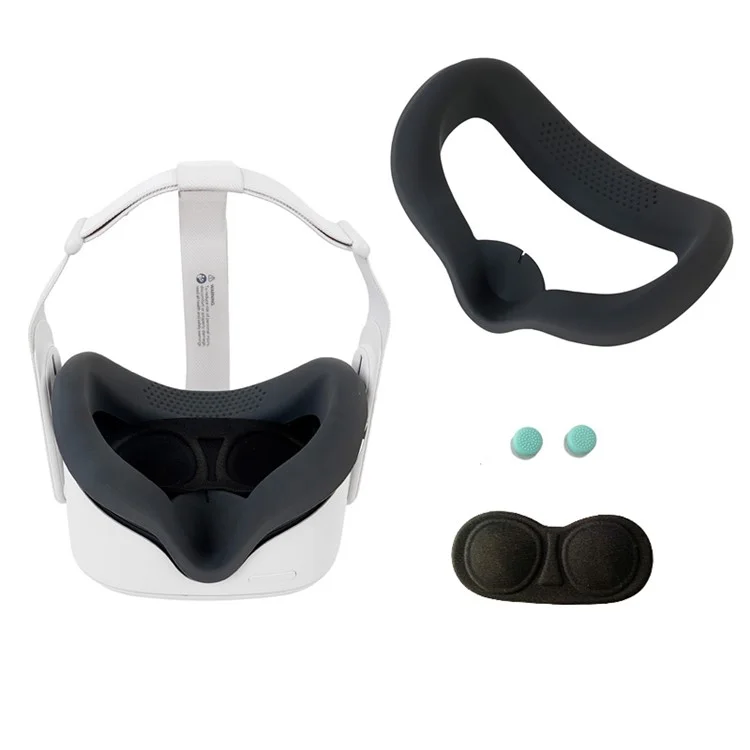 Para Oculus Quest 2 VR Anti-scratch Dust-proof Protector Case Lens Cover Cap Sleeve - Cinza
