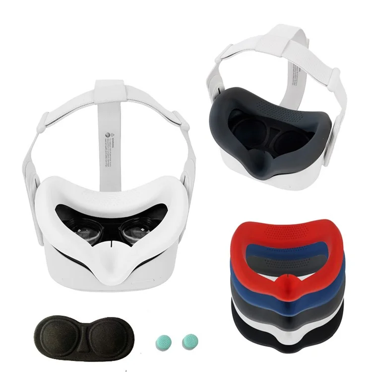 Para Oculus Quest 2 VR Anti-scratch Dust-proof Protector Case Lens Cover Cap Sleeve - Cinza