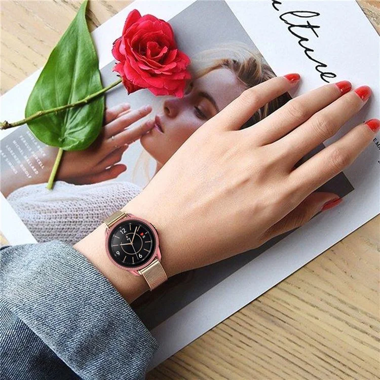 For Samsung Galaxy Watch3 45mm Watch Case Hard PC Rhinestone Glitter Cover Frame Protective Cover - Pink
