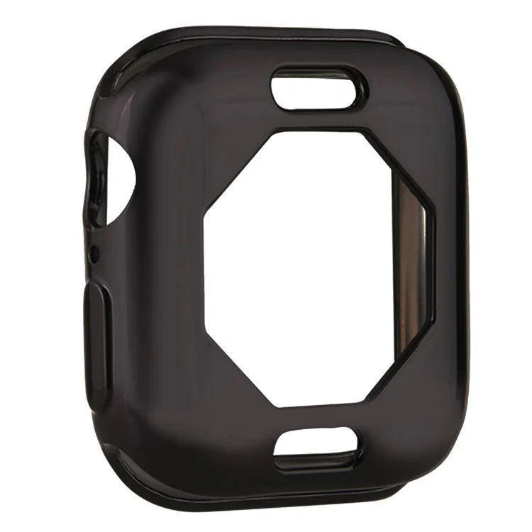 For Apple Watch Series 9 / 8 / 7 41mm Hollow-out Soft TPU Electroplated Frame Watch Case Cover - Black