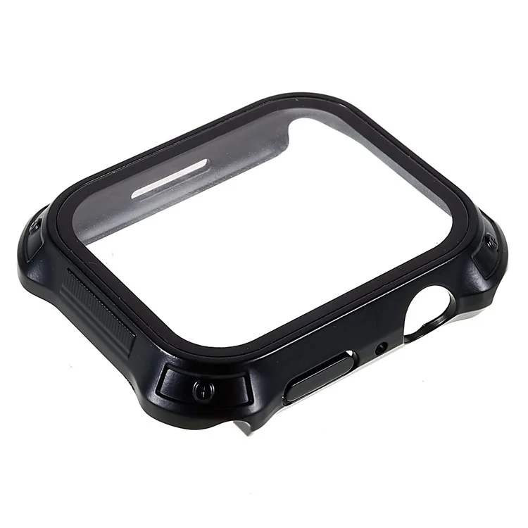 RURIHAI For Apple Watch Series 4 / 5 / 6 44mm / SE 44mm / SE (2022) 44mm Anti-collision Hard PC Watch Case Cover with Tempered Glass Screen Protector