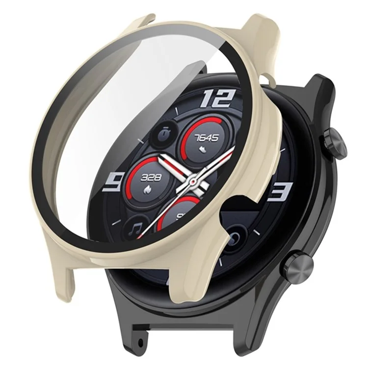 Para Honor Watch GS3 46mm Hard PC Anti-drop Watch Case Com Protetor de Tela de Vidro Temperado - Bege