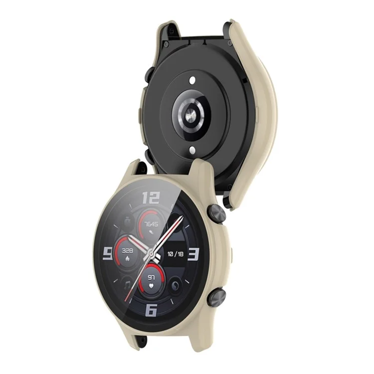 Para Honor Watch GS3 46mm Hard PC Anti-drop Watch Case Com Protetor de Tela de Vidro Temperado - Bege