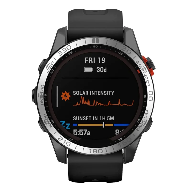 For Garmin Fenix 7S Anti-scratch Metal Watch Bezel Ring Protection Ring - Silver