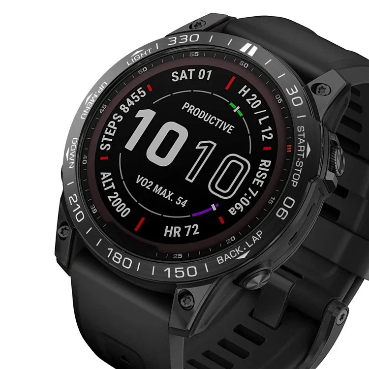 Für Garmin Fenix ​​7 Metal Watch Ledel Ring Anti-kratzer-schutzring - Schwarz