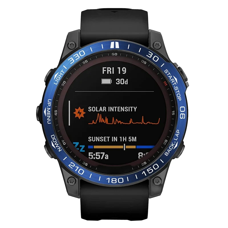 For Garmin Fenix 7 Metal Watch Bezel Ring Anti-scratch Protective Ring - Blue