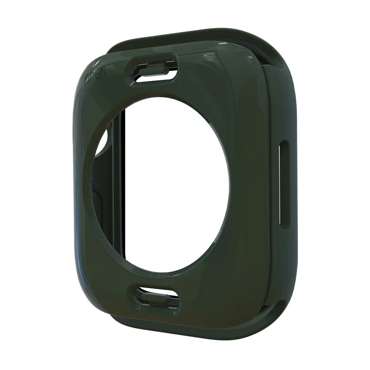 For Apple Watch Series 9 / 8 / 7 45mm Anti-scratch Tempered Glass Screen Protector Waterproof PC Watch Case with Back Cover - Blackish Green