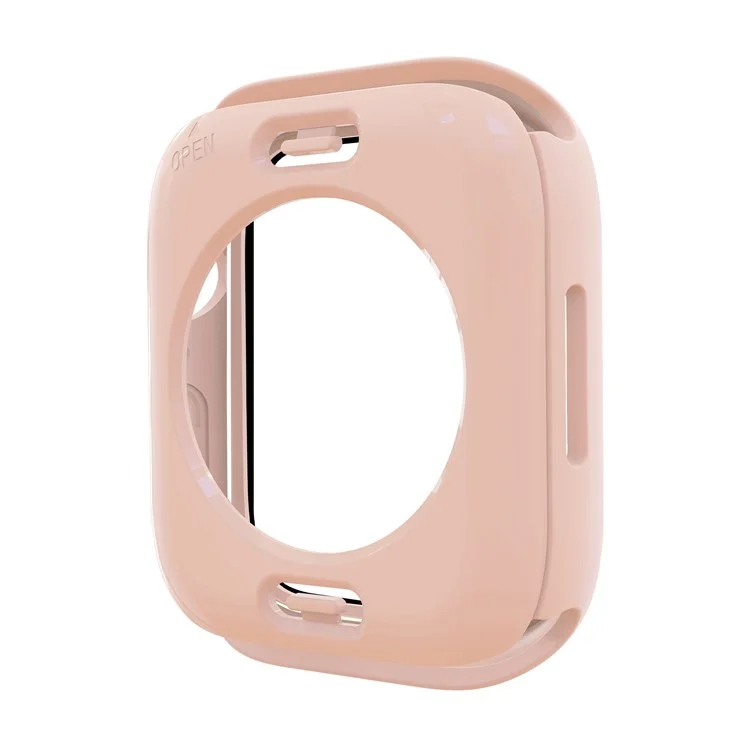 For Apple Watch Series 9 / 8 / 7 41mm Tempered Glass Film Waterproof PC Watch Case with Back Cover - Pink