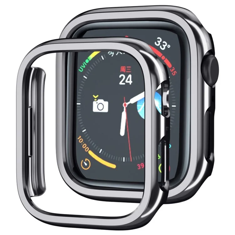 Per Apple Watch Series 9 / 8 / 7 45mm Rivestimento in metallo duro PC Antiurto Cover protettiva - Nero