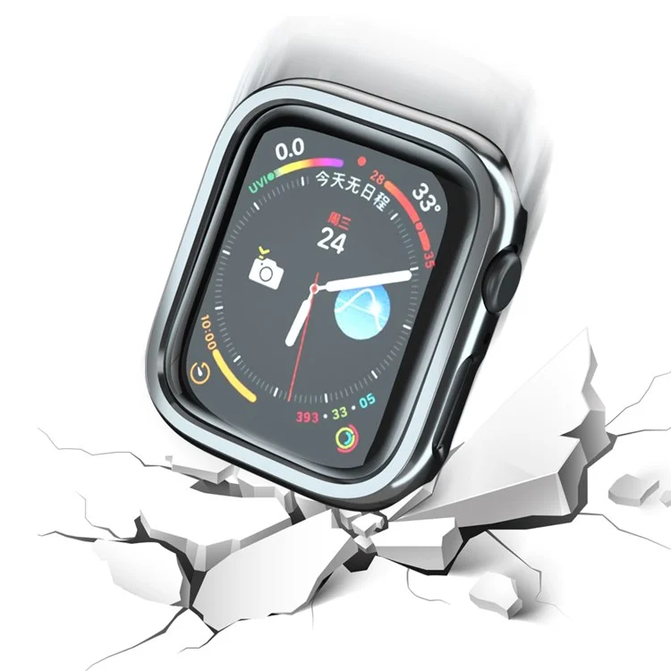 Per Apple Watch Series 9 / 8 / 7 45mm Rivestimento in metallo duro PC Antiurto Cover protettiva - Nero