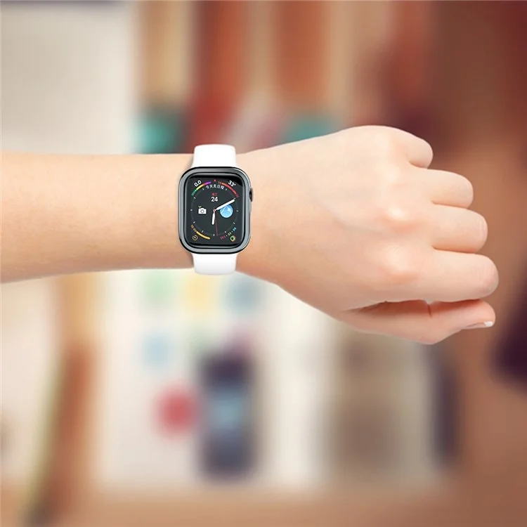 Per Apple Watch Series 9 / 8 / 7 45mm Rivestimento in metallo duro PC Antiurto Cover protettiva - Nero
