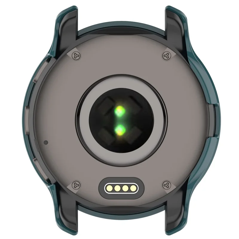 For Garmin Venu 2 Plus Watch Case with Tempered Glass Screen Protector Overall Protective Hard PC Case - Dark Green