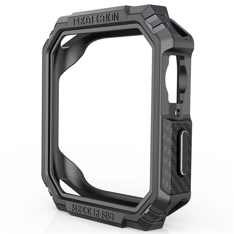 Pour Apple Watch Series 6 / 5 / 4 / SE / SE (2022) 40mm Étui de protection en fibre de carbone Shockproof TPU - Noir / Gris