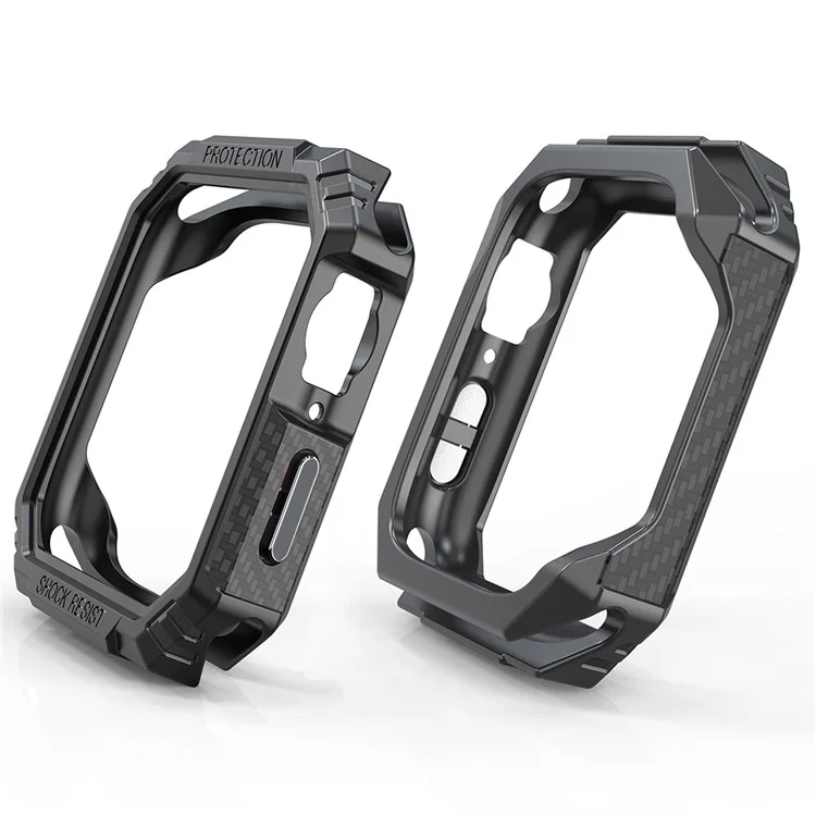 Pour Apple Watch Series 6 / 5 / 4 / SE / SE (2022) 40mm Étui de protection en fibre de carbone Shockproof TPU - Noir / Gris