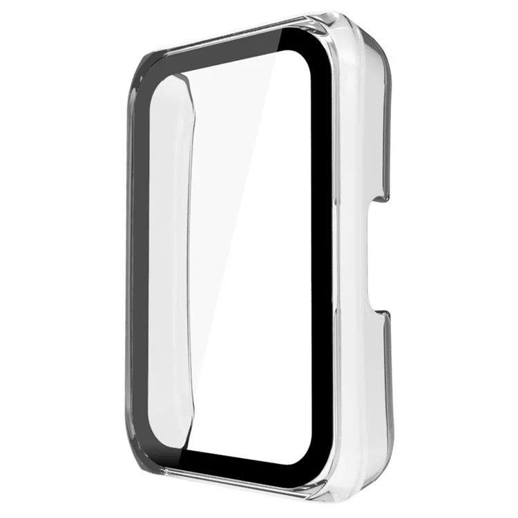 Para Huawei Band 7/Honor Band 6 Capa Protetora de PC Completa com Protetor de Tela de Vidro Temperado - Transparente