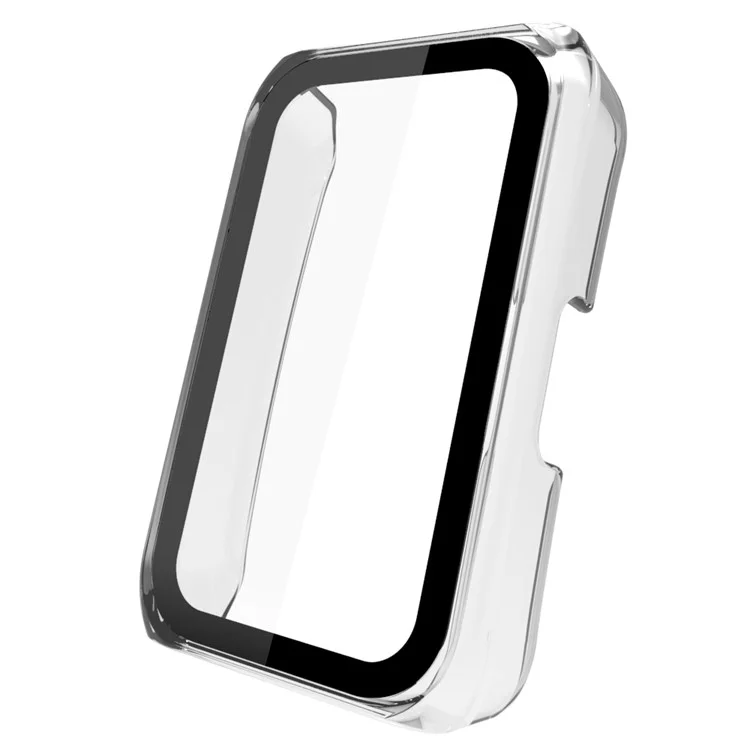 Para Huawei Band 7/Honor Band 6 Capa Protetora de PC Completa com Protetor de Tela de Vidro Temperado - Transparente