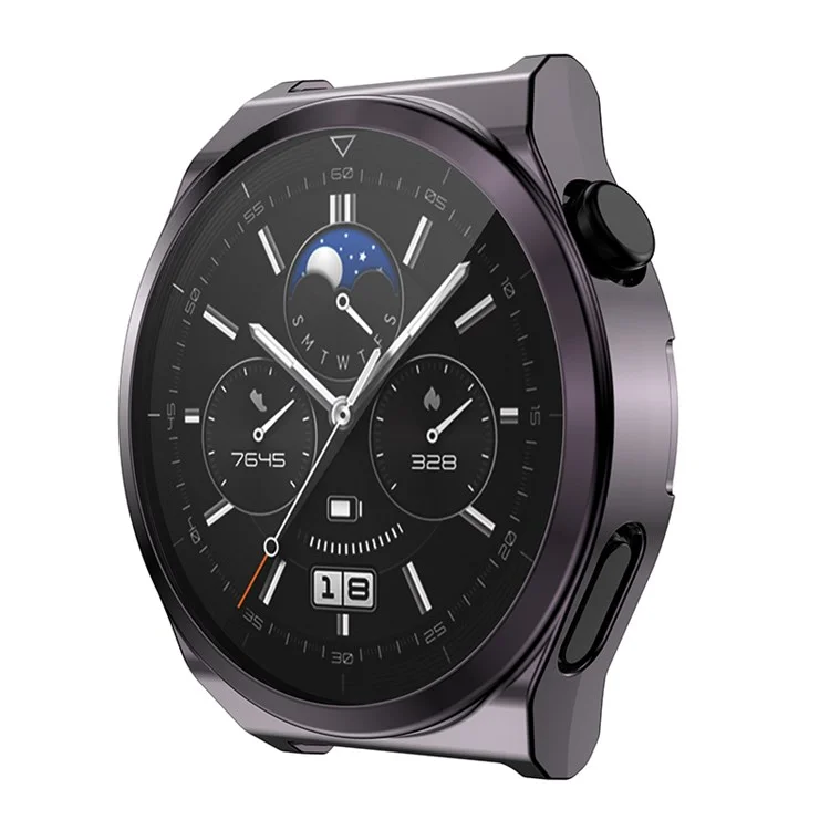 Para Huawei Watch GT 3 Pro 46mm Soft TPU Caixa de Proteção à Prova de Choque TPU Tampa de Protetor de Tela Anti-arranha - Cinza