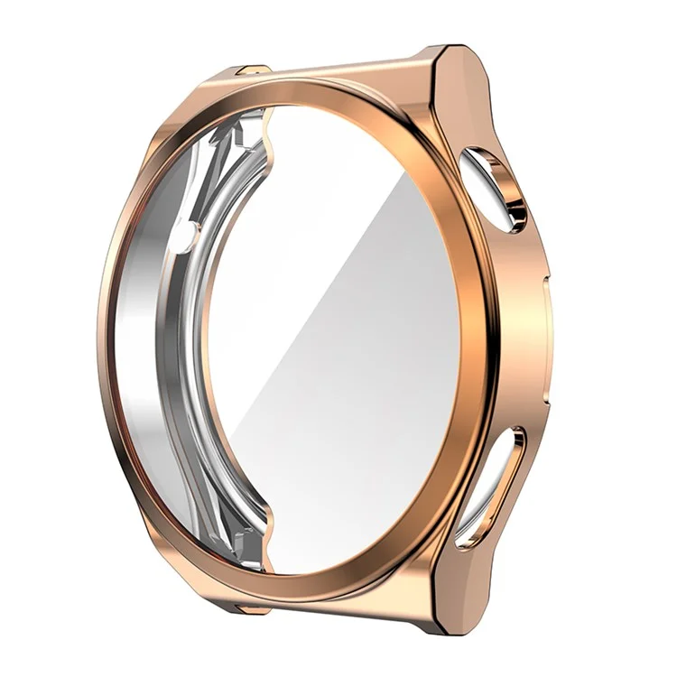 Para Huawei Watch GT 3 Pro 46mm Capa Protetora Suave de TPU Resistente a Choques Cobertura Anti-Arranhões em Toda a Volta com Protetor de Tela - Ouro Rosa